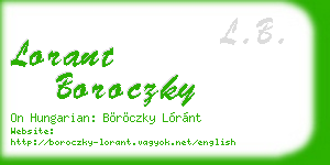 lorant boroczky business card
